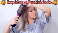 Escova para alisar cabelo 3 EM 1 – Seca, Modela e Alisa em instantes!